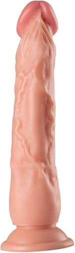 Consoladores realistas que se sienten como la piel, ventosa para manos libres, punto G vaginal flexible y juego anal, material seguro para el