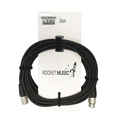 Rocket Music NGCXX600 - Cable para micrófono XLR (profesional, 6 m), color negro