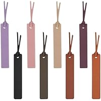 TRKETK 8 Piezas Marcadores de Libros de Cuero con Cuerda