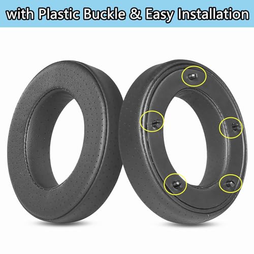 Almohadillas de repuesto Clear MG compatibles con auriculares Focal Clear, Elegia, Utopia, Stellia, Elex, Celestee - Cuero de proteína perforado negro miniatura 5