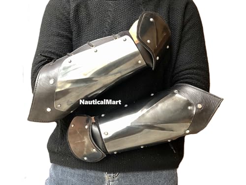 NauticalMart Medieval Bracers Pair of Arm Guard Steel LARP Armor Costume