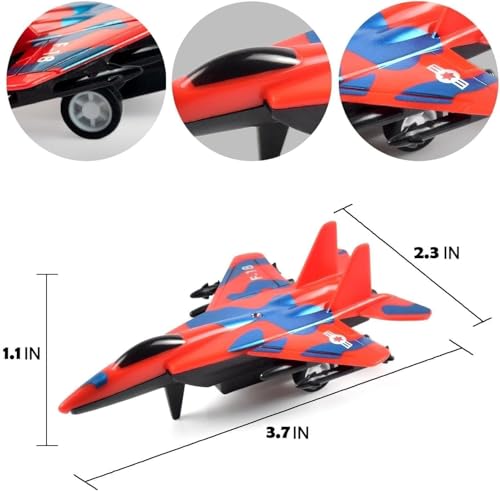 Image of Amitasha 6 Diecast Fighter Jets Pull Back Airplane Military Plane Toy Army Air Force Party Favors Kids Playset and Die-cast Metal Miniature Aircraft Model