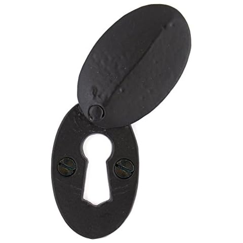 Handmade Traditional Black Door Escutcheon Set Cover