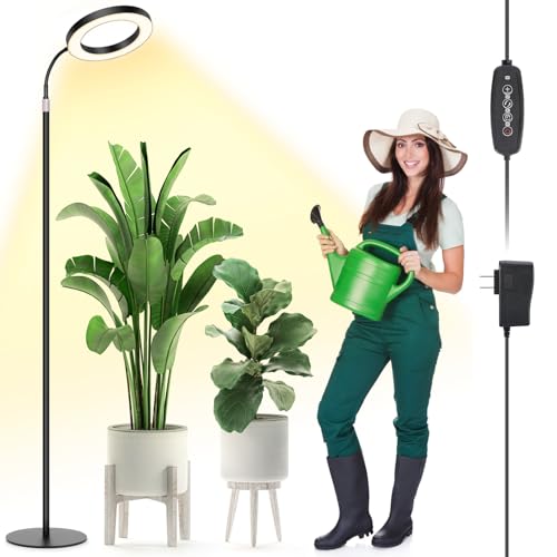 LBW Floor Grow Light with Stand for Large & Tall Indoor Plants, Full Spectrum Floor Plant Light, Auto On/Off Timer 6/8/1 - Detailed View
