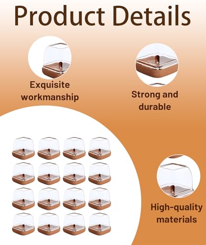 Image of 16 Pcs Chair Leg Protector, Chair Leg Floor Protector Caps with Felt Pads, Furniture Leg Caps for Wooden Chair, Reduce Noise