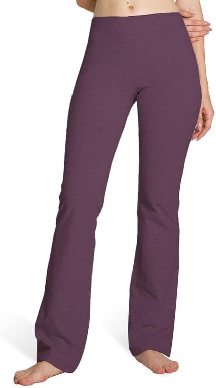 Houmous S-XXXL 29''31''33''35'' Inseam Women's Cotton Bootcut Pants Inner Pocket