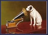 ポスター フランシス バラウド His Master's Voice Advertisement ビクター 額装品 ウッドベーシックフレーム(ブルー)