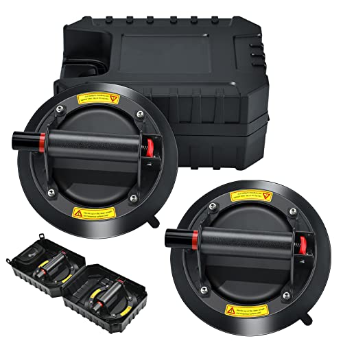 Ventouse pour Carreaux - Lot de 2 Ventouses pour Verre Ventouses Pour Plaques Ventouse pour Verre Capacité de Charge 220kg Avec Valise de Transport Ventouse pour Carrelage Sous Vide Ventouse