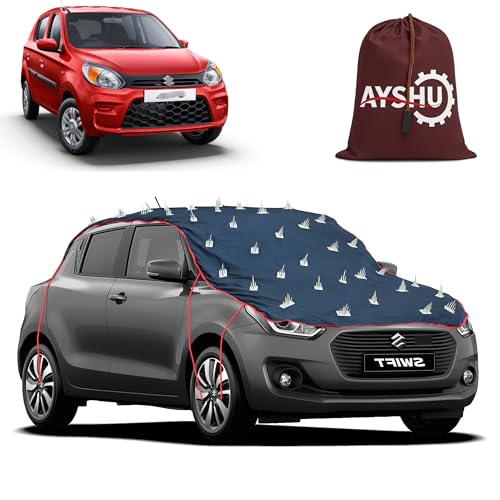 Image of AYSHU Water-Resistant Spike Car Cover for Maruti Suzuki 800 - Protects from Dogs, Monkeys, Dust, Sunlight & UV - Full Roof Universal Fit