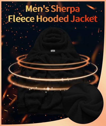 Mens Fleece Hoodies Zip Up Warm Thick Winter Jacket - image 4
