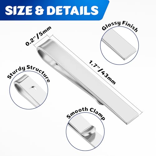 Image of Roctee Men's Tie Clip For Skinny Ties, 3 Pack Small Tie Clip For Men, Tie Clasp Pinch Necktie Clip On Shirt Tie, Suitable For Business Metting Wedding Birthday Gift Father Boyfriend Son