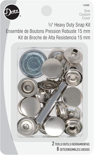 Dritz 5/8" Heavy Duty Snap Kit, 8 Sets with Tools, Silver image 5