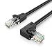 CableCreation CAT6 Ethernet Patch Cable with 50U”Gold Plated Contact, 3.3 Feet, Left Angled - Black