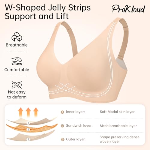 Seamless Wireless Bras for Women Full Coverage Push Up Bra Comfortable No Underwire Bralettes Deep V with Support and Lift3