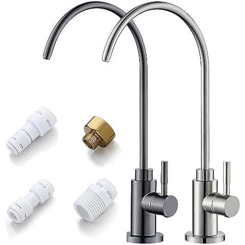 Water Filter Faucet, VMASSTONE Reverse Osmosis Faucet Fits Most RO Units or Water Filtration System in Non-Air Gap, Lead-Free Stainless Steel Drinking Water Faucet for Bar Kitchen Sink, RV Cover