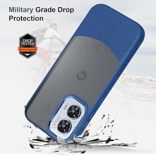 Image of MINTZZ Moto Edge 50 Fusion Back Cover, Leather Design, Protective Cover with Camera Lens Protection, Premium Grip & Slim Fit Durable, Edge 50 Fusion Case (Blue, Moto Edge 50 Fusion)