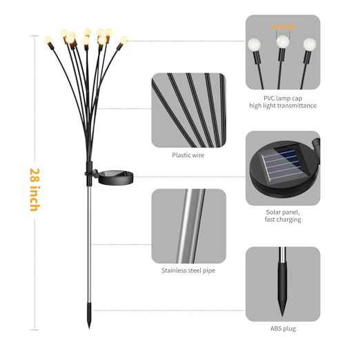 Outdoor Solar Lights Waterproof (2 Pack, 20 LED), Fairy Garden Decor, Fairy Tale Courtyard Decor, Firefly Lights, Solar Garden Lights, Solar Landscape Lights, Gifts for Women Who Have Everything - image 3