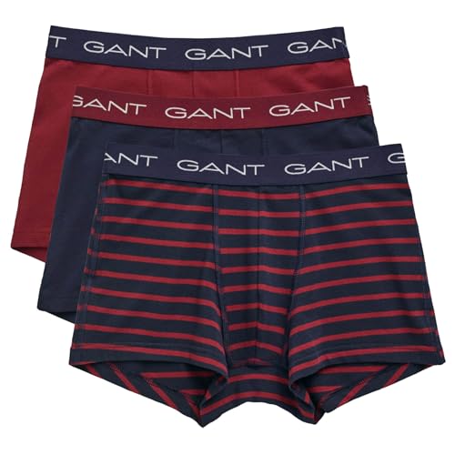 Bóxer Gant calzoncillos cómodos para diario en pack de 3 azul y burdeos 1