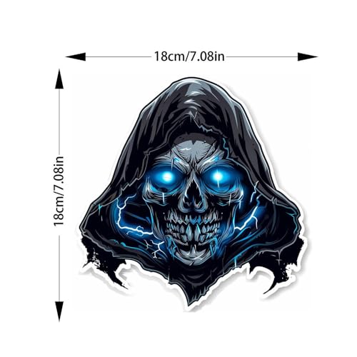 Image of 2Pcs Skull Sticker Car Decals,Car Scratch Sticker，Halloween Decorative Sticker，3D Skull Car Sticker for Car Truck Trailer SUV Outdoor Window Wall Laptop Tablet Any Smooth Surface (A)
