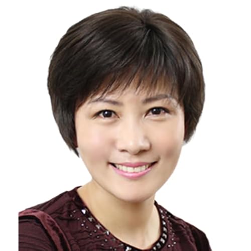 IXYPHALM ウィッグ 中高年 人毛 ショートフルウィッグ 女性用 かつら 母のウィッグ 医療用 ストレートウイッグ 手植え 脱レディース おしゃれ パーマ ふんわり 通気 白髪隠し (ナチュラルカラー,つむじ機織り)
