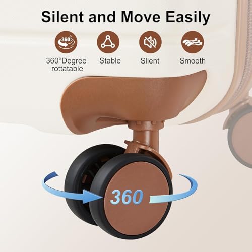 Carry on Luggage Sets with TSA Lock,20 Inch Expandable Carry-on Suitcase with Spinner Wheels,Hard Shell Lightweight Rolling Travel Luggage with YKK Zippers (Gray)4