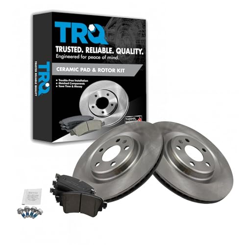 Image of TRQ Rear Ceramic Brake Pad and Rotor Set