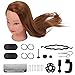 Yoidesu Mannequin Head with Hair, High Temperature Synthetic Cosmetology Mannequin Head Hair Beauty Doll, with Clamp Holder Tools for braiding updo practice