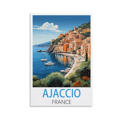 Toile Ajaccio haut de gamme 50x75 cm impression jet d'encre artistique