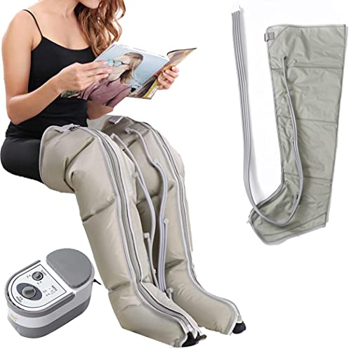 Appareil De Massage des Jambes À Compression d'air Électrique Enveloppements De Jambes Pied Chevilles Machine De Massage des Mollets Favoriser La Circulation Sanguine Soulager La Douleur Cover