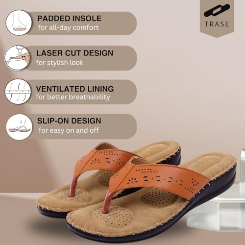 Image of TRASE Slippers for Women Stylish Flat | Comfortable Orthopedic Soft Chappals | Lightweight Ortho Footwear for Ladies