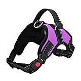 FYY Dog Harness No Pull, Breathable Adjustable Pet Vest, Reflective Oxford Easy Control Dog Harness with Sturdy Handle for Small Medium Large Dogs M-Purple