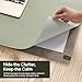 Nordik Felt and Leather Desk Mat - Willow Haze Sage - 35x17 Inch Felt and Vegan Leather Desk Blotter with Document Hideaway - Large Computer Mats for Desktop - Ideal Keyboard Mat for Office and Home