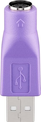 Goobay 68918 PS2 auf USB Adapter / PS/2 Adapter für Tastaturen / Passiver Adapter / Mini-DIN 6 / Violett