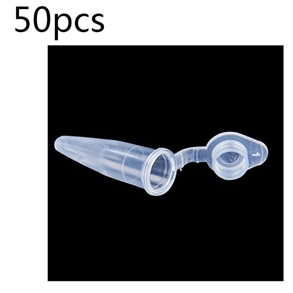 Tubo de centrífuga de plástico for laboratorio, tamaño 0,1-100 ml, vial, rosca y tapas, recipientes de laboratorio(50mL round 50pcs)