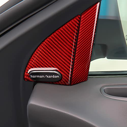 Image of Car Front Door Window Pillar Decals for 2011-2023 Chrysler 300 / 300C / 300S / Limited /Touring /Base Accessories Carbon Fiber Interior Stickers