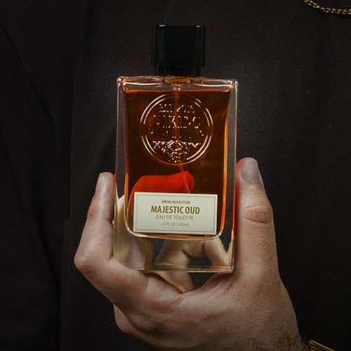 Image of Viking Revolution Mens Cologne - Majestic Oud Eau de Toilette - 3.5 fl oz | Earthy Eau de Toilette - Notes of Cypress, Incense & Ebony - Woody Long-Lasting Fragrance - Gift for Men