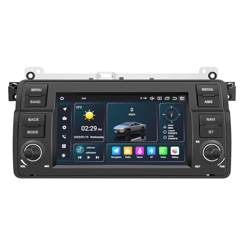SWTNVIN Car Radio for BMW 3 Series E46 Rover MG ZT 1999-2005 Android 14 CarPlay&Android Auto Stereo Built-in 4G LTE WiFi DSP BT5.0 GPS SWC 1280 * 720P IPS QLED Screen Octa-core 4+64G(No DVD)