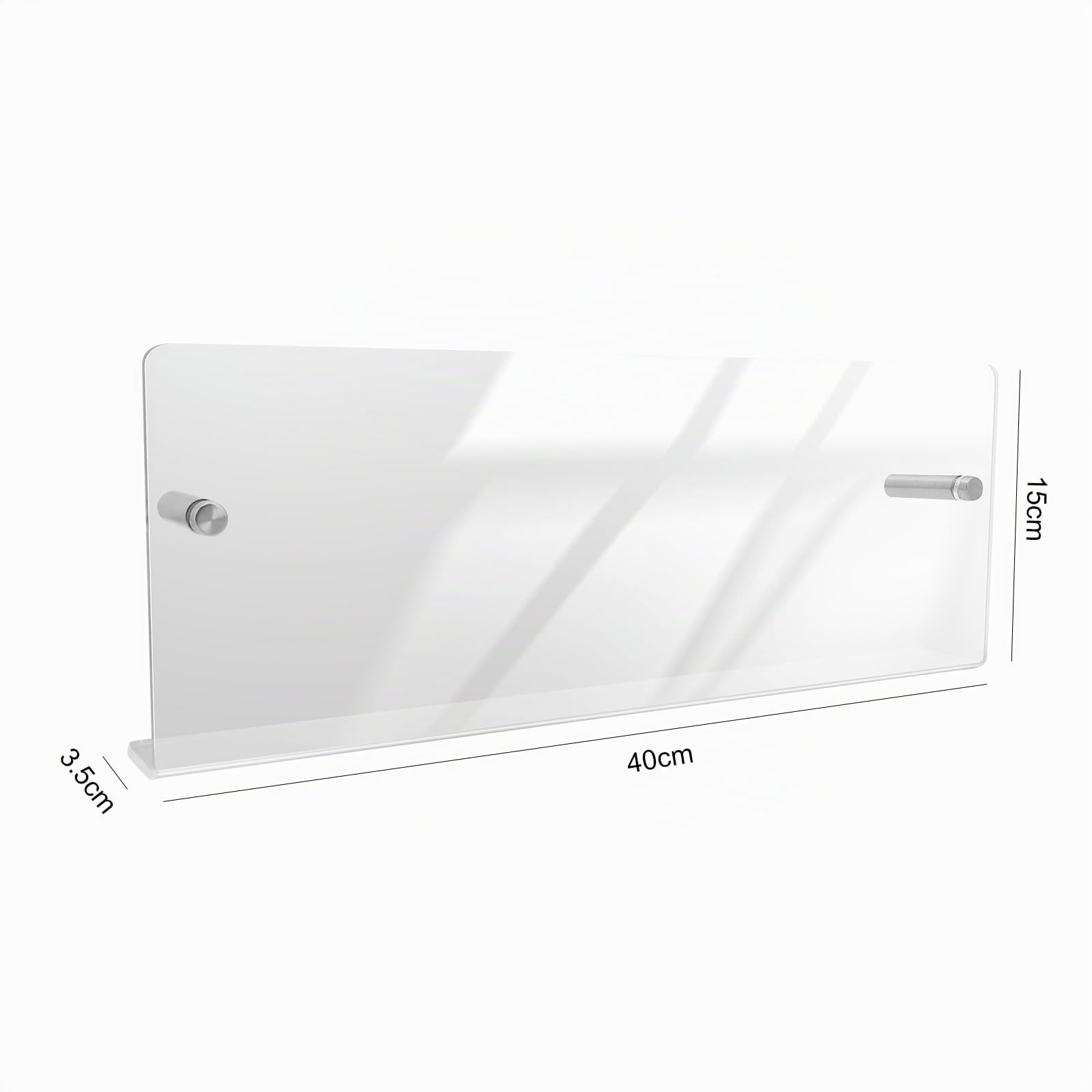 Lot de 2 étagères acryliques pour disques vinyles, étagères flottantes transparentes murales pour livres, magazines, livres de dessin, disques, albums (40L x 15H x 3,5P cm)