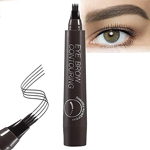 BIERDAN Lápis de sobrancelha de precisão de 4 pontos LUMIEREZ Lápis de sobrancelha à prova d'água com pontas de micro garfo cria sobrancelhas naturais facilmente e permanece por 24 horas