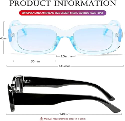 Image of IFLASH Rectangle Sunglasses for Women Retro Driving Glasses 90s Vintage Fashion Narrow Square Frame UV400 Protection Glasse