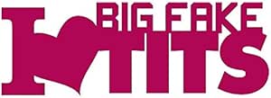 Amazon.com: I Heart Big Fake Tits JDM Vinyl Decal 8.5x3 inches Pink