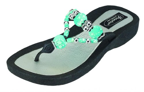 Grandco Women's Triumph Thong Black Sandal 8 M US