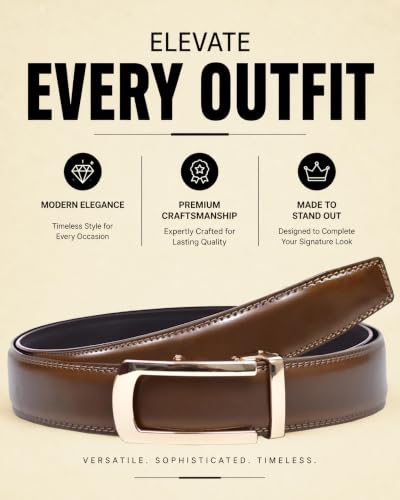 WildHorn Men's Genuine Leather Belt, Brown, 48 RICH TAN - Image 7