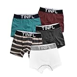 [Vaenait Baby by TINFL] 8歳~16歳 綿素材 ジュニア ボーイズ 子供 男の子 ボクサーブリーフ ボクサーパンツ白 下着ボクサー アンダーウェア 5枚組セット TD-032 S