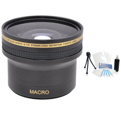 58mm Digital Pro 0.17x Super Wide HD Fisheye Lens for Select Canon Digital Cameras. UltraPro Bundle Includes: Mini Tripod, Deluxe Cleaning Kit, LCD Camera Screen Protector