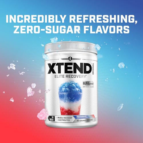 Image of Xtend Original BCAA Powder, 7g BCAAs and 2.5g L-Glutamine for Muscle Recovery Hydration and Lean Muscle, Sugar Free Intra and Post Workout Drink with Electrolytes, Freedom Ice, 30 Servings