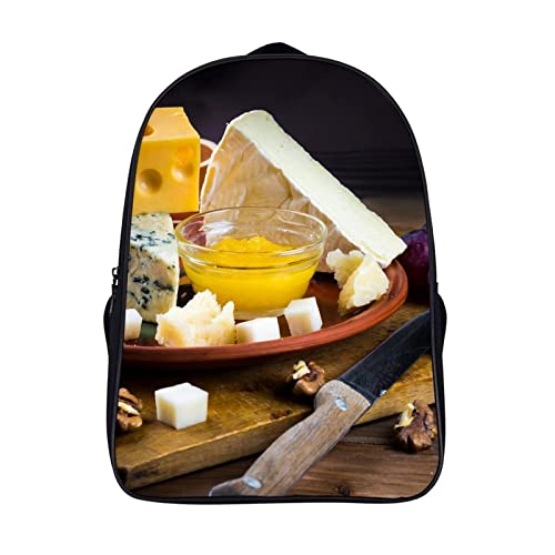 Sac d'école unisexe Fromage pour enfants (40x28x16cm) au style cool