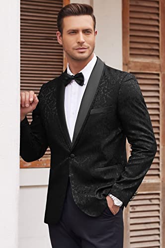 COOFANDY Men's Floral Tuxedo Suit Jacket Slim Fit Dinner Jacket Party Prom Wedding Blazer Jackets3