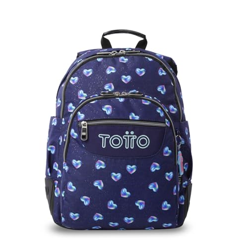 Mochila escolar TOTTO Rayol Glitter de 19L con tres compartimentos y bolsillo para ordenador