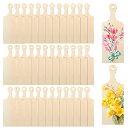 36 Piezas Tabla de Cortar Mini de Madera con Mango miniatura 1